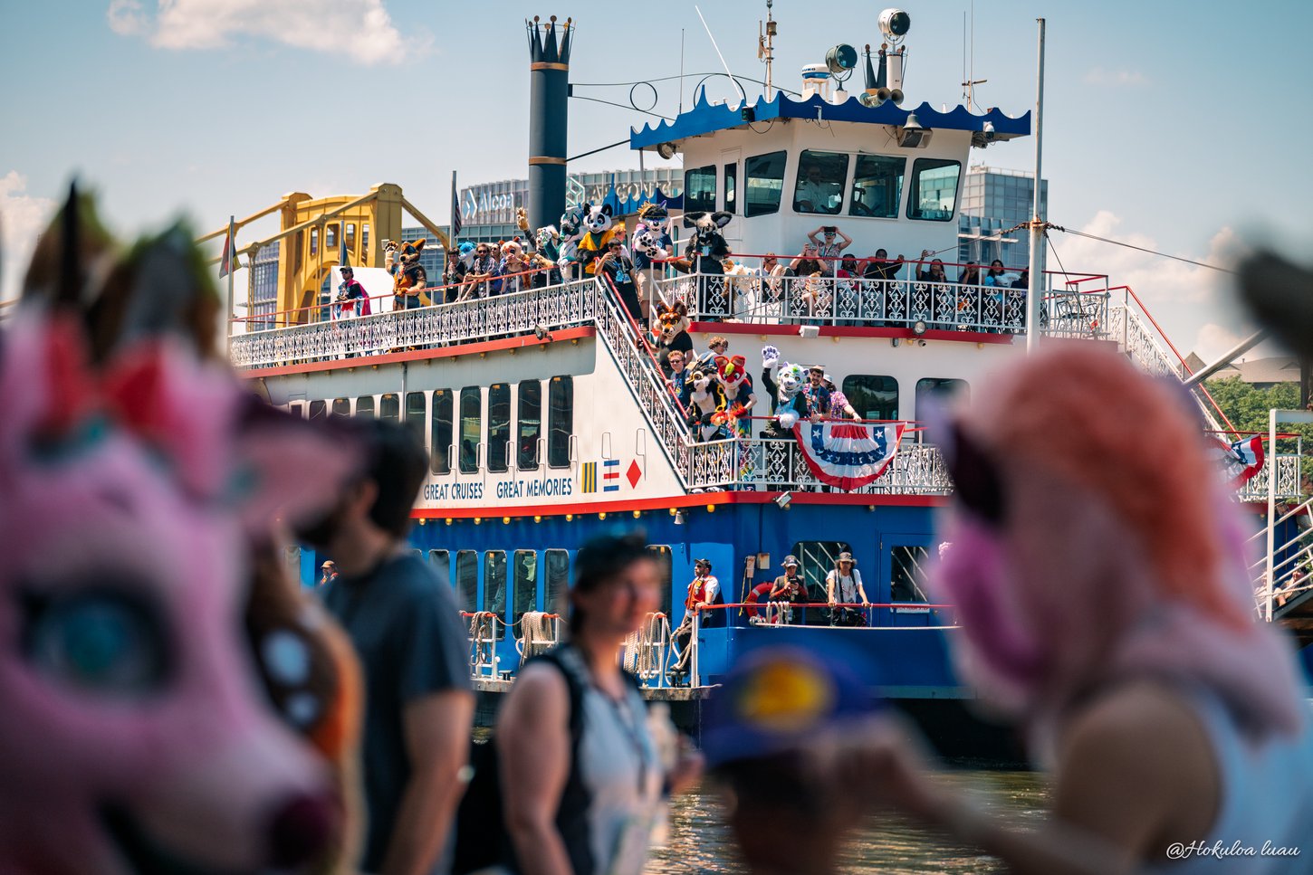 The Gateway Clipper Fleet's ship "3 Rivers Queen" with fursuiters on board.